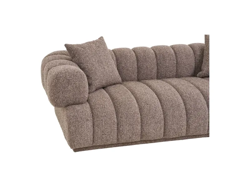 Canapé droit AURORA 226 cm marron – 2 coussins confortables