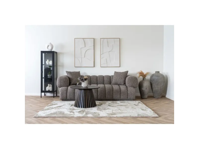 Canapé droit en tissu polyester marron moderne 226 cm – AURORA