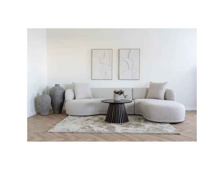 Canapé d'angle lounge en tissu beige naturel 294 cm – KINGSTON LOUNGE