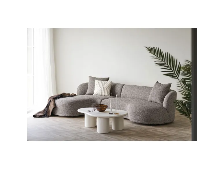 Canapé d'angle lounge en tissu marron moderne 294 cm – KINGSTON (orientation gauche)