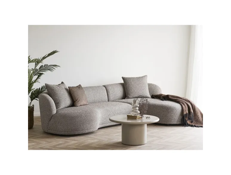 Canapé d'angle lounge en tissu marron moderne 294 cm – KINGSTON