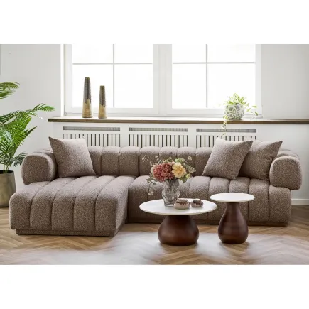 Canapé d'angle lounge AURORA marron 293 cm – angle gauche