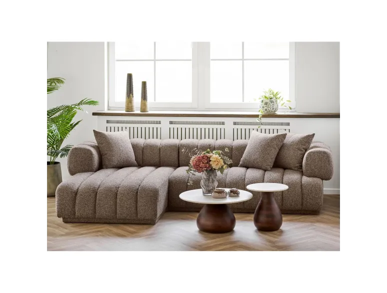 Canapé d'angle lounge AURORA marron 293 cm – angle gauche