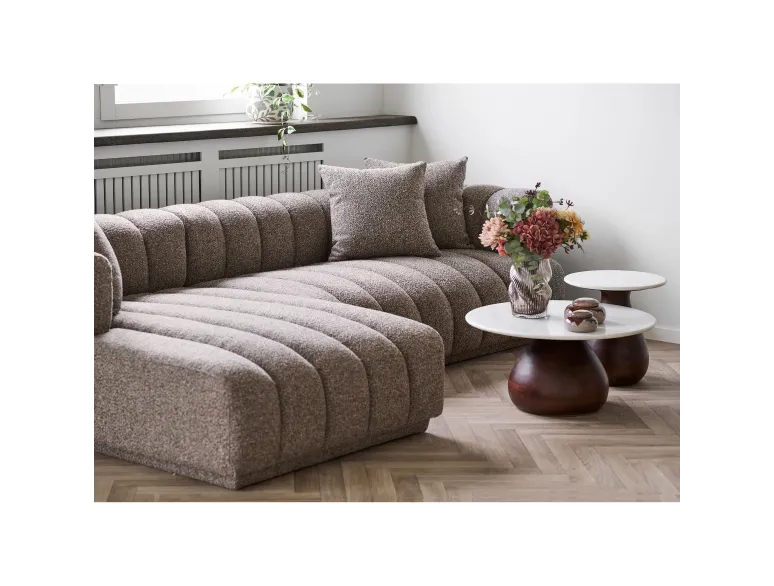 Canapé d'angle lounge en tissu marron moderne 293 cm – AURORA