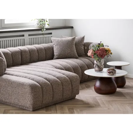 Canapé d'angle lounge en tissu marron moderne 293 cm – AURORA