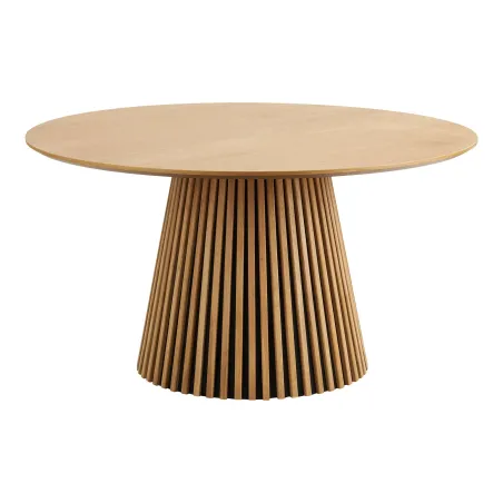 Table à manger ronde OSAKA 140 cm en placage chêne naturel – Moderne et conviviale