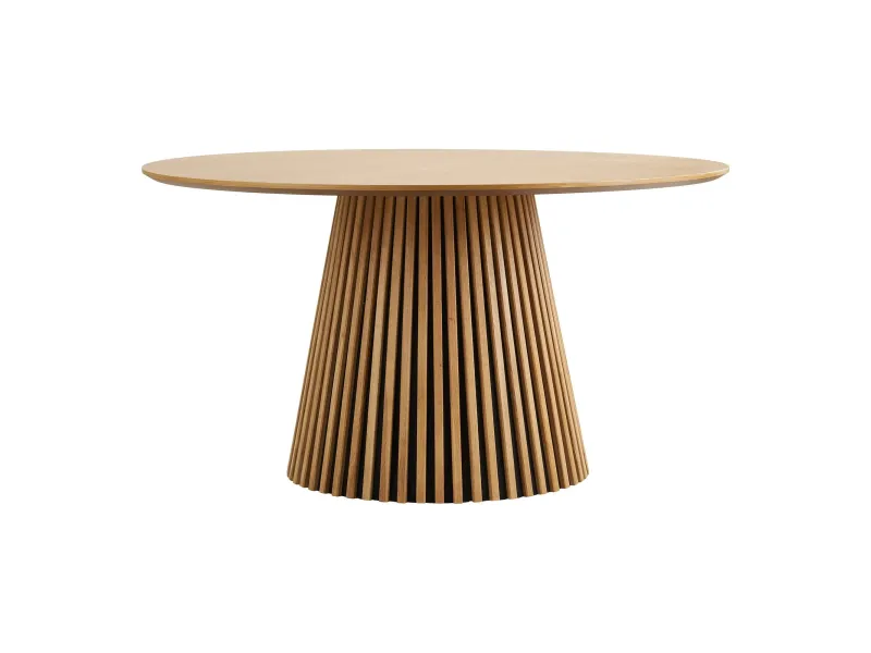 Table ronde bois Ø140 cm OSAKA – table à manger ronde chêne naturel