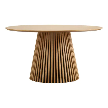 Table à manger ronde OSAKA 140 cm en placage chêne naturel – Moderne et conviviale