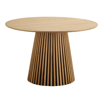 Table à manger ronde OSAKA Ø120 cm en placage chêne naturel 2