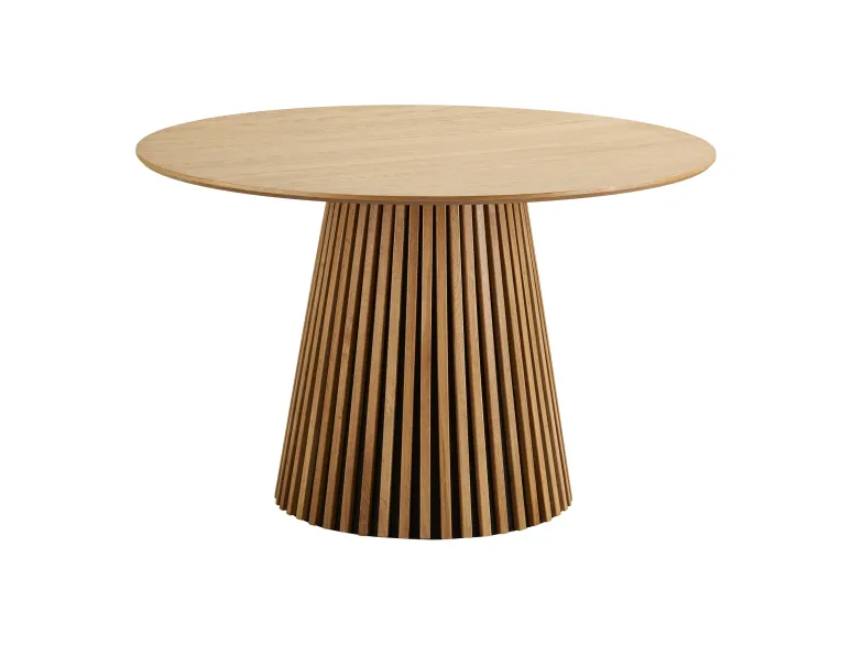 Table à manger ronde OSAKA Ø120 cm en placage chêne naturel