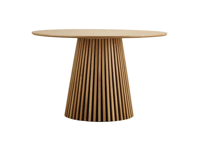 Table à manger ronde OSAKA Ø120 cm en placage chêne naturel