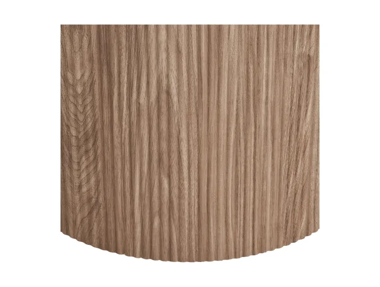 Table à manger ovale ATHÈNES 210 cm en céramique blanche et bois brun