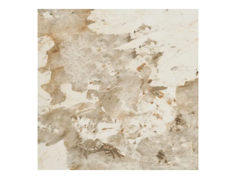 Table à manger ovale ATHÈNES 210 cm en céramique blanche et bois brun