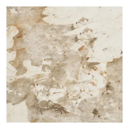 Table à manger ovale ATHÈNES 210 cm en céramique blanche et bois brun