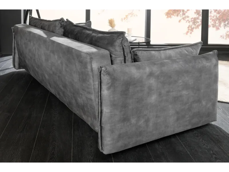 Canapé-lit velours moderne 3 places 215 cm | Decozzia