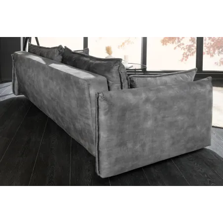 Canapé-lit velours moderne 3 places 215 cm | Decozzia