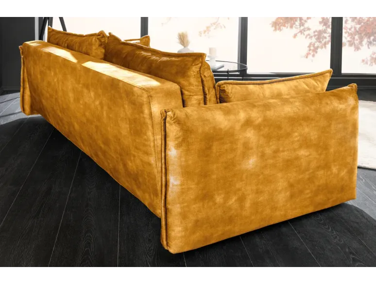 Canapé-lit velours moderne 3 places 215 cm | Decozzia