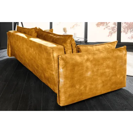 Canapé-lit velours moderne 3 places 215 cm | Decozzia