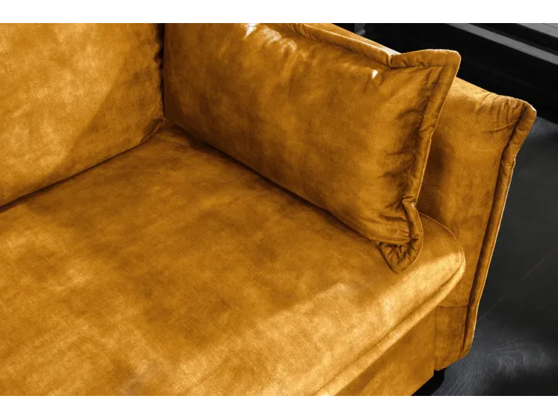 Canapé convertible 3 places velours avec rangement – canapé lit design | Decozzia