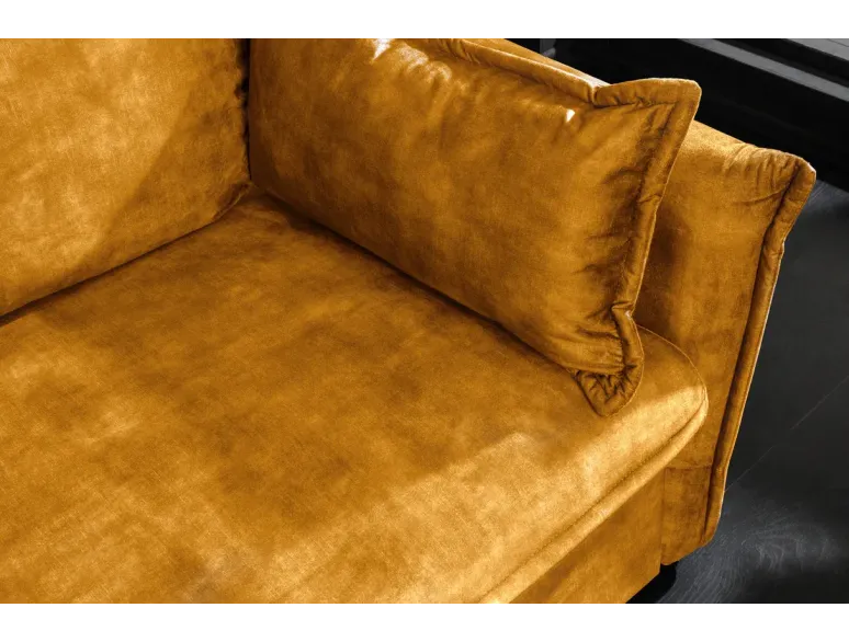 Canapé-lit velours moderne 3 places 215 cm | Decozzia