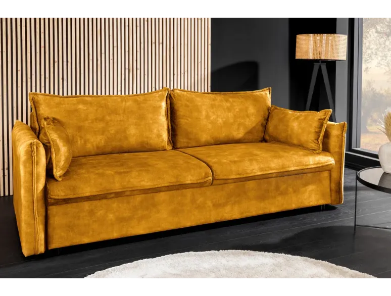 Canapé-lit en velours moderne 3 places 215 cm