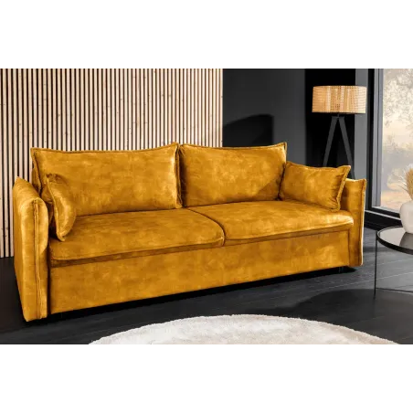 Canapé-lit en velours moderne 3 places 215 cm