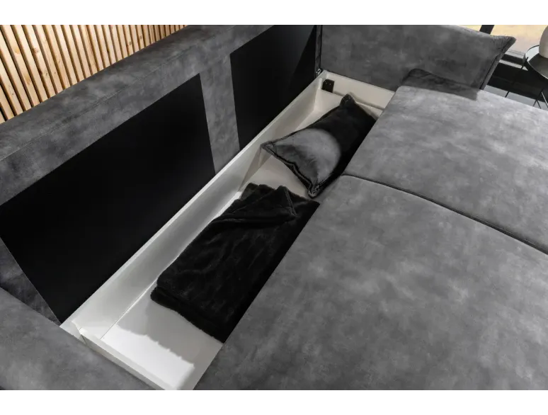 Canapé-lit velours moderne 3 places 215 cm | Decozzia