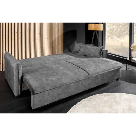 Canapé convertible 3 places velours avec rangement – canapé lit design | Decozzia