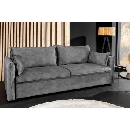 Canapé convertible 3 places velours avec rangement – canapé lit design | Decozzia