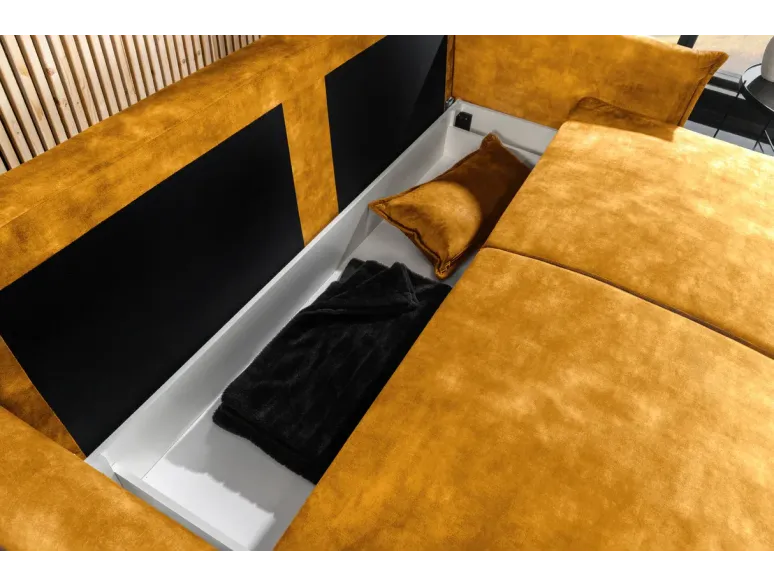 Canapé-lit velours moderne 3 places 215 cm | Decozzia