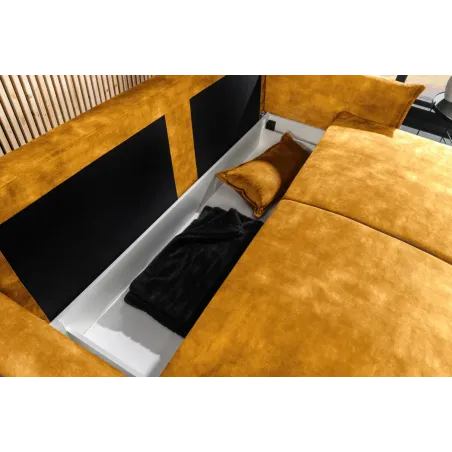 Canapé-lit velours moderne 3 places 215 cm | Decozzia