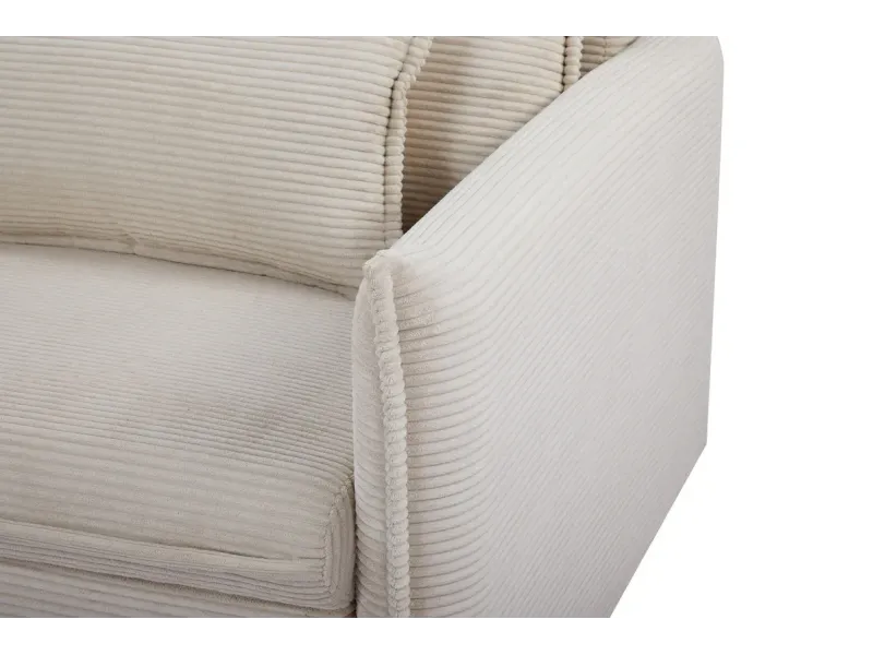 Canapé convertible 3 places beige avec rangement – canapé lit moderne | Decozzia