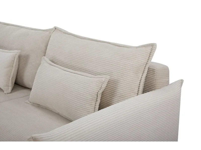 Canapé convertible 3 places beige avec rangement – canapé lit moderne | Decozzia
