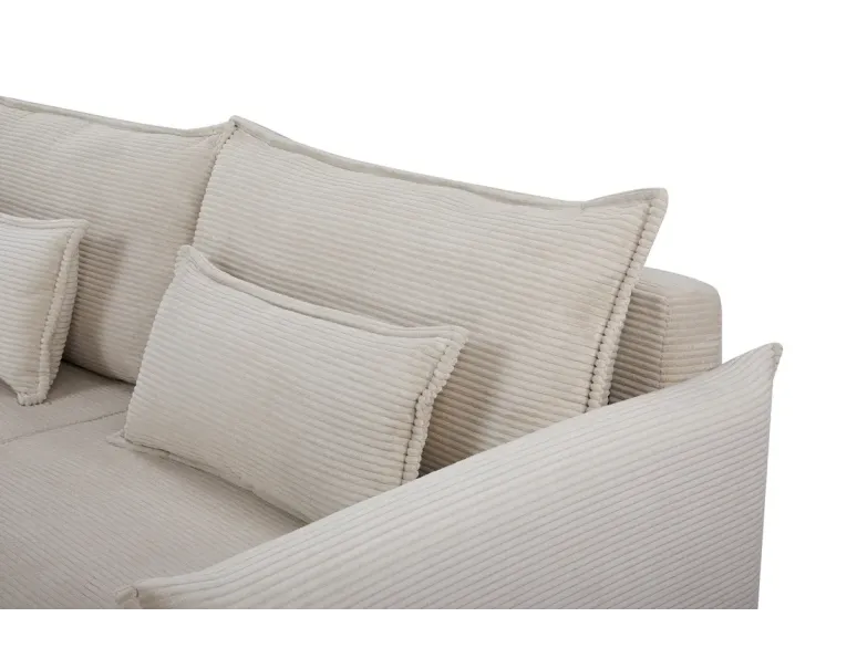 Canapé-lit velours côtelé moderne 3 places 215 cm | Decozzia