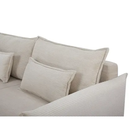 Canapé convertible 3 places beige avec rangement – canapé lit moderne | Decozzia