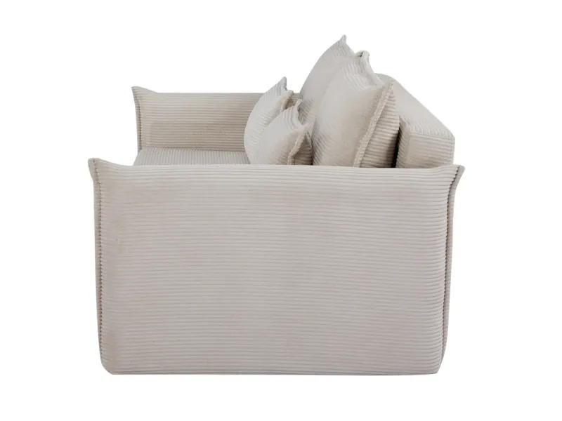 Canapé convertible 3 places beige avec rangement – canapé lit moderne | Decozzia