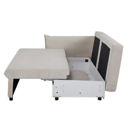 Canapé convertible 3 places beige avec rangement – canapé lit moderne | Decozzia