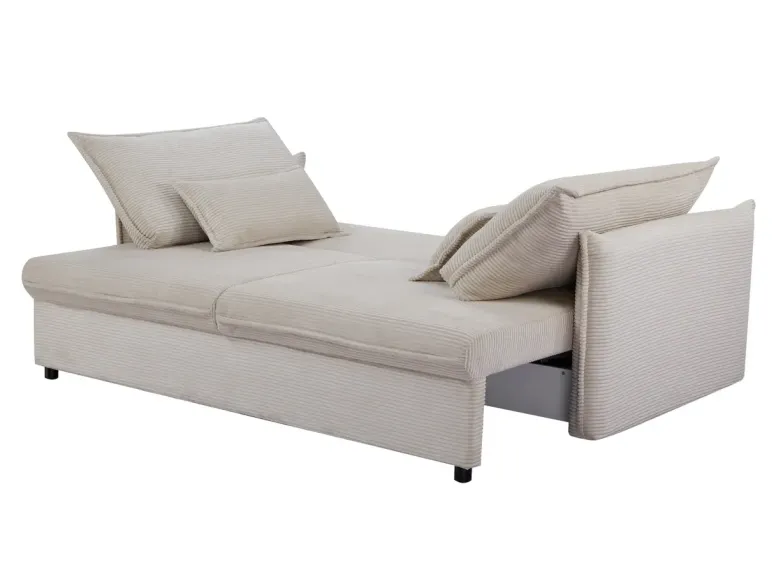 Canapé-lit velours côtelé moderne 3 places 215 cm | Decozzia