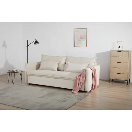 Canapé-lit en velours côtelé moderne 3 places 215 cm