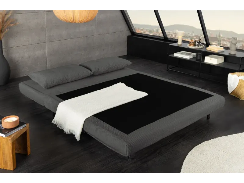 Fauteuil-lit velours côtelé multifonction 140 cm | Decozzia