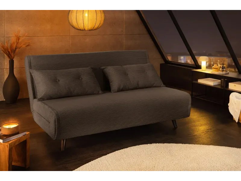 Fauteuil-lit velours côtelé multifonction 140 cm | Decozzia