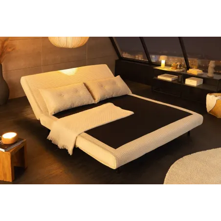 Fauteuil-lit velours côtelé multifonction 140 cm | Decozzia