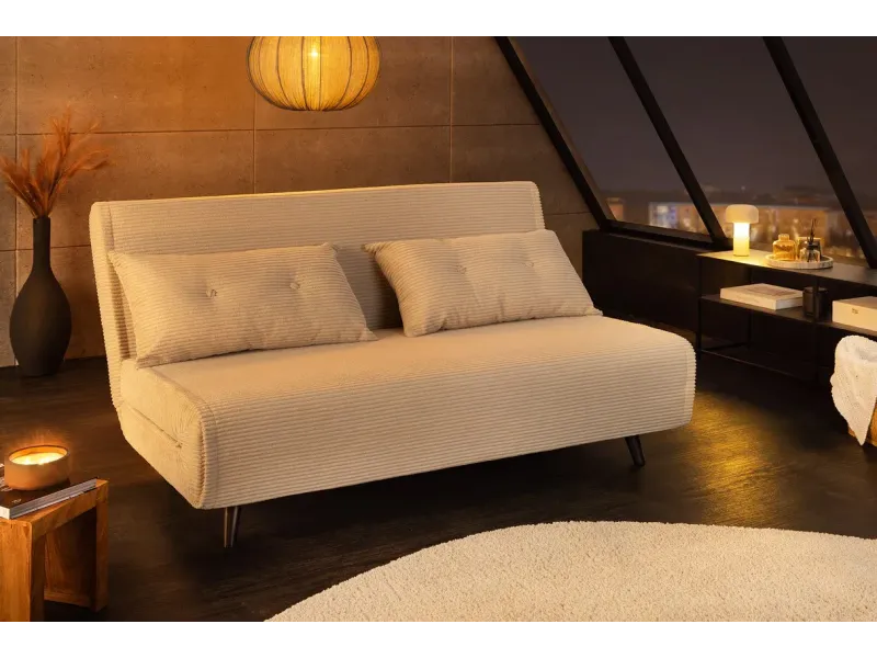 Fauteuil-lit velours côtelé multifonction 140 cm | Decozzia