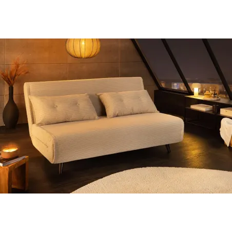 Fauteuil-lit velours côtelé multifonction 140 cm | Decozzia