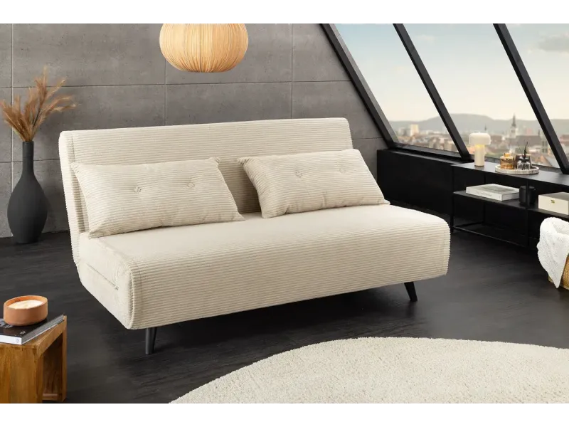 Fauteuil-lit velours côtelé multifonction 140 cm | Decozzia