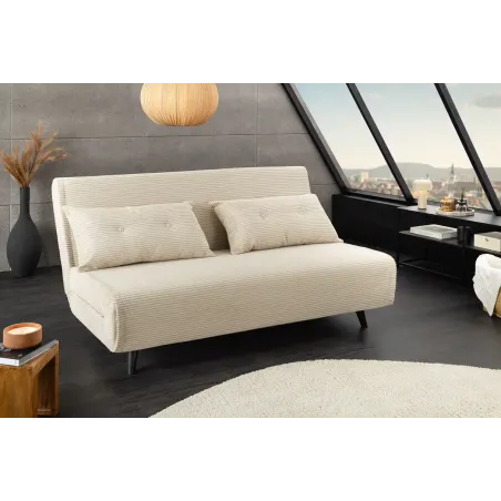 Fauteuil-lit velours côtelé multifonction 140 cm | Decozzia