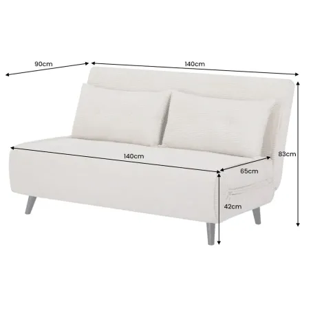 Canapé convertible 140 cm compact – canapé lit petit espace | Decozzia