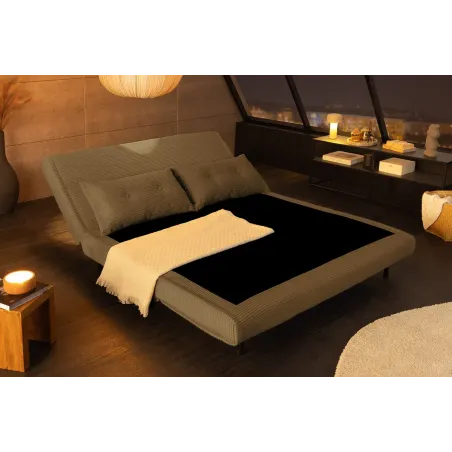 Fauteuil-lit velours côtelé multifonction 140 cm | Decozzia