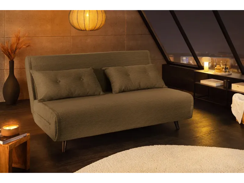 Fauteuil-lit velours côtelé multifonction 140 cm | Decozzia