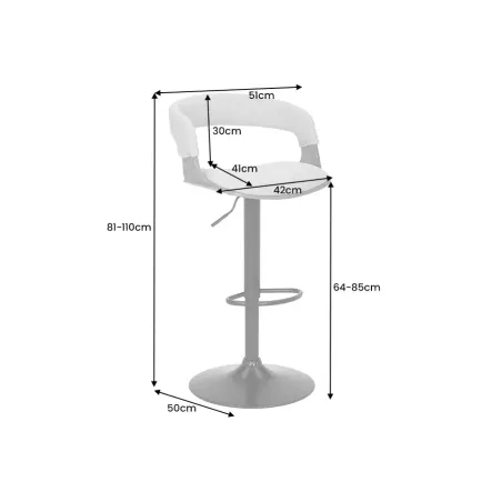 Tabouret de bar pivotant tissu moderne 64–85 cm | Decozzia